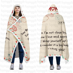 Manta usable con capucha <span class=keywords><strong>para</strong></span> <span class=keywords><strong>mi</strong></span> mamá Carta Correo aéreo Manta con capucha <span class=keywords><strong>de</strong></span> lana Mejor Día <span class=keywords><strong>DE</strong></span> LA <span class=keywords><strong>MADRE</strong></span> Regalos <span class=keywords><strong>de</strong></span> <span class=keywords><strong>cumpleaños</strong></span> <span class=keywords><strong>de</strong></span> Navidad <span class=keywords><strong>para</strong></span> mamá - Product Image 2
