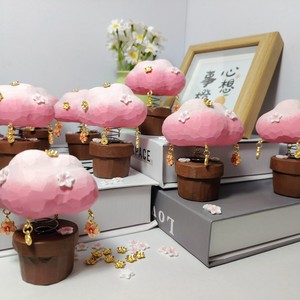 Ornement d'arbre en bois fait main en forme de cerisier, pièce unique, pot décoratif, cadeau de la Saint-Valentin - Product Image 2