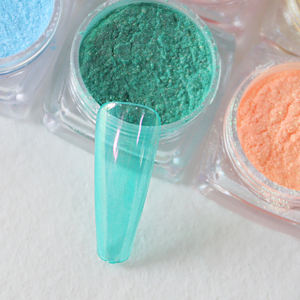 White Fairy Ice Pearl Chrome Pigment Shell Nails Dust Mirror Aurora Nail Art Powder - Product Image 5