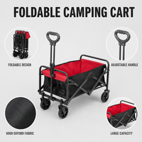 Chariot pliable à quatre roues Overmont, en acier allié, robuste, avec poignée réglable, roues de 5 pouces, capacité de charge de 150 kg, pour le shopping