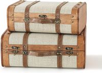 Malles à bagages Vintage Set/2 Boîte valise en bois antique