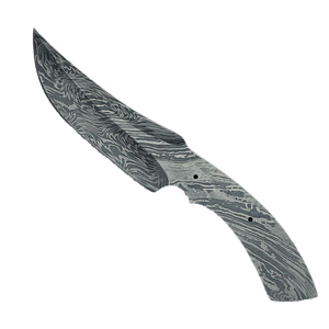 Cuchillas de caza de acero de Damasco de grado industrial al por mayor, de 0.5mm, con hoja completa y punta de clip, de 1 3/8 pulgadas y 6 pulgadas, en bruto, para cuchillos de madera OEM - Product Image 1