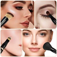 Ensemble de pinceaux de maquillage personnalisable 4 en 1 pour le voyage, double extrémité, poudre de fond de teint, fard à paupières, correcteur, mélange, blush liquide