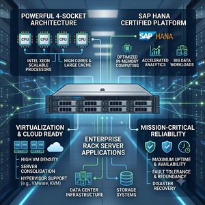 Serveur en rack d'entreprise Dell PowerEdge R860 à 4 sockets, processeur Intel Xeon, serveur critique pour la virtualisation <span class=keywords><strong>SAP</strong></span> HANA - Product Image 5