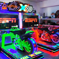 Simulateur de course de moto de luxe à mouvement dynamique pour 2 joueurs, jeu d'arcade de conduite à monnayeur pour parcs d'attractions et centres de divertissement familial