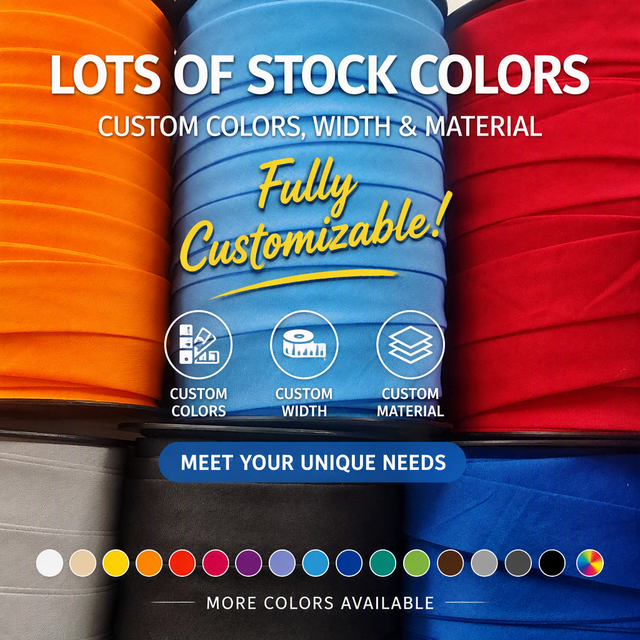 Custom Polyester Cotton 2.5 cm Double-fold Bias Tape Stock Colors Fold Over Bias Tape for Garment Edge Sewing