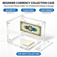 Cadre en acrylique transparent personnalisé avec aimant puissant pour billets de banque américains, support de monnaie, vitrine de présentation, thème animalier, jouet