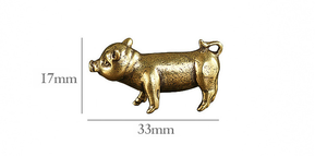 Pirinç domuz heykelcik-masaüstü dekor için sevimli Metal hayvan heykel, noel, cadılar bayramı, ev dekor düşmek - Product Image 4