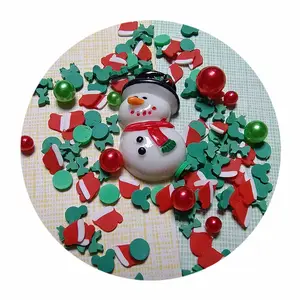 Slime Relleno Regalos de Navidad Muñeco de nieve Encantos Gorra de arcilla polimérica Mouse Bowtie Rebanadas Slime Crafts para niños