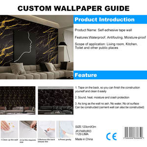 Carta da Parati 3D Autoadesiva per <span class=keywords><strong>Casa</strong></span> - Stile Marmo Impermeabile Perfetto per Carta da Parati per Camera da Letto e Soggiorno - Product Image 4