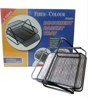 SHIRLEY YA DH003 Plateaux à documents en fil métallique noir avec 2 plateaux coulissants pour le rangement de bureau