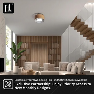 Lámpara de Techo de Madera LED Blanco Cálido 3500K Estilo Rústico de Superficie 220V Tamaño Grande para Sala de Estar - Product Image 2