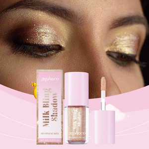 Sombra de Ojos Líquida Impermeable Perlada Colorida Zephoco (Dorado Champán) Maquillaje Natural de Larga Duración con Efecto Iluminador - Product Image 1