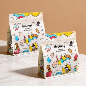 OEM Coffee Bean <b>Packaging</b> <b>Bag</b> Matte Eight Side Seal Pouch Custom Resealable Plastic <b>Packaging</b> Coffee Bean <b>Bags</b> With Zipper - Product Image 1