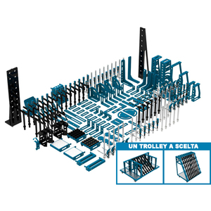 Accesorios de sujeción de 190 piezas para mesas de soldadura SteelPlus GPPH, orificios de 16mm con carro - Product Image 1