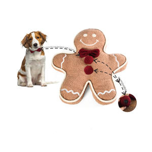 Cama de Lujo para Mascotas con Forma de Hombre de Jengibre Navideño, Adorable Cama para Perros y Gatos con Collar y Lazo - Product Image 1