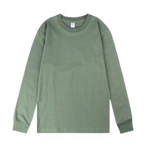 Lulu Long Sleeve T-Shirt 100% Organic <strong>Cotton</strong> Formal Solid Knitted 250gsm Heavy Weight Blank - Product Image 5