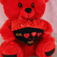 Ours en peluche cœur rouge pour célébration de mariage, jouet en coton PP et polyester, décoration de table, cadeau pour amis, 31-50cm, unisexe