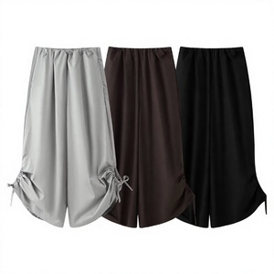 <b>Summer</b> New Vintage Loose Casual Fashion Mid-Waist Drawstring Adjustable Hem Wide-Leg Anti-Pilling <b>Pants</b> - Product Image 2