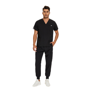 Ensembles d'uniformes médicaux unisexes haut de gamme, blouses d'infirmière à col en V, pantalons de jogging, vente en gros, tissu extensible de haute qualité, vêtements médicaux - Product Image 5