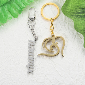 Your Own Design Stainless Steel <strong>Keychain</strong> <strong>Gold</strong> Silver Plated Key Rings Wholesale Hollow Die Cut Logo Letter 3D Keyring for Girl - Product Image 3