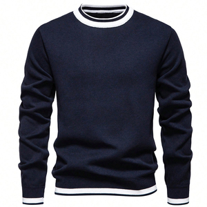 Suéter de punto para hombre con cuello redondo, estilo holgado, de moda, para invierno - Product Image 1