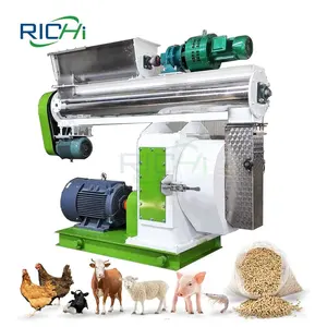 Anillo de acero inoxidable Die 3-4 T/H Aves de Corral Alimentación animal Máquina de pellets para la fabricación de alimentos de pollo