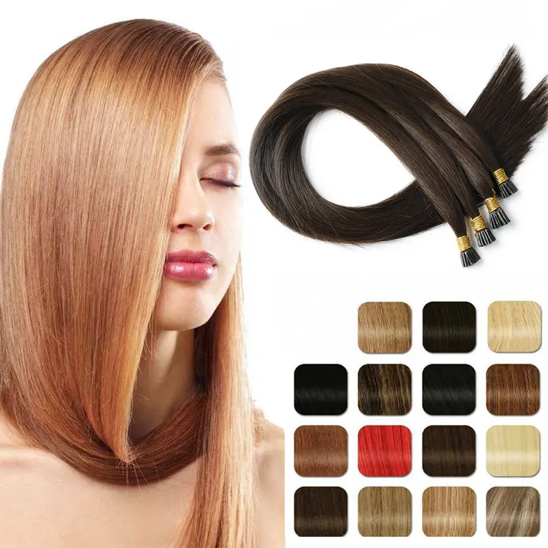 Russian Remy Double Drawn Human Hair Extensions 0.8g Itailan Keratin Pre Bond 0.8g I Tip Hair