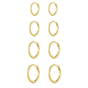 Simple Custom Tarnish Free Fashion Jewelry Women <strong>Huggie</strong> 925 Silver <strong>Wholesale</strong> Small 18K Gold Plated Hoop Earrings - Product Image 5