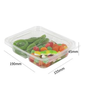 Caja de Plástico Transparente Desechable de 2 Compartimentos Sellada para Frutos Secos, Aperitivos y Frutas Deshidratadas - Product Image 1