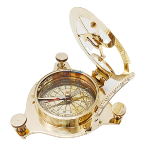 3 inch <b>Antique</b> Brass Sundial <b>Compass</b> Vintage Nautical Pocket <b>Compass</b> Marine Navigation Gift Collectible Wholesale - Product Image 1
