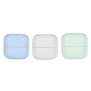 Vente en gros de pots de crème en <span class=keywords><strong>plastique</strong></span> personnalisés blancs bleus verts carrés arrondis 20g 30g 50g 100g pour crème pour le visage - Product Image 1