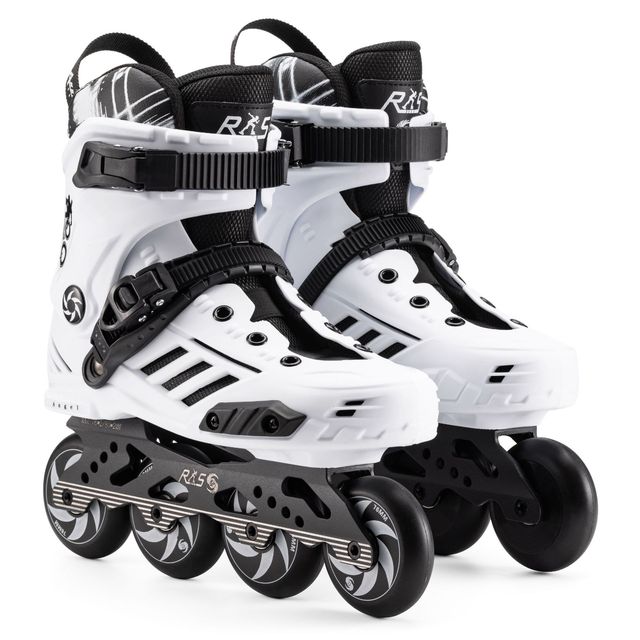 EACH Adult Students Skates Men's and Women's Professional Slalom Inline Roller Skates Cool Black and White