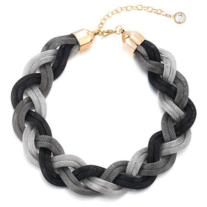 JOYFFO Collar de Gargantilla con Babero Grande, Collar Llamativo de Cable Hueco Trenzado para Vestido de Graduación, Accesorio de Moda - Product Image 3