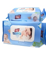 Lingettes pour bébé ultra douces non tissées 80 pièces bon marché, fabrication OEM ODM