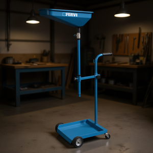 Carrito de Recolección de Aceite Fervi Sin Tanque, Metálico Azul con Ruedas y Asa para Uso en Taller - Product Image 3