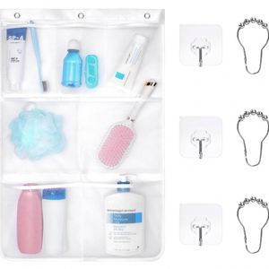 7 Pockets Hanging Shower Organizer with Quick Drying Mesh, Portable Space Saving Bathroom Organizer to Hold Soap, Shampoo - Product Image 6
