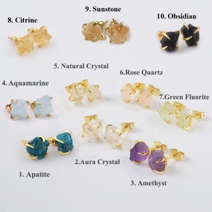 <span class=keywords><strong>Boucles</strong></span> <span class=keywords><strong>d</strong></span>'<span class=keywords><strong>oreilles</strong></span> minimalistes en argent plaqué pour femmes, avec pierres précieuses naturelles, <span class=keywords><strong>7</strong></span> <span class=keywords><strong>chakras</strong></span>, cirine, cristal de guérison - Product Image 6
