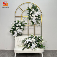 Fleur lisse Swag fleurs roses chaudes coin fleurs de mariage pièce maîtresse pour porte en arc et passerelle décor d'événement de mariage