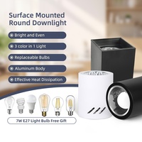 Nouveauté Trois Couleurs Rond E27 Downlight LED Encastré Plafonnier Projecteur Lampe Tasse Ampoule Support Led Downlights/Downlight