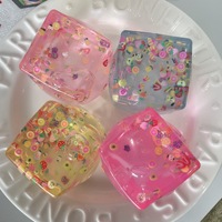 Juguete Sensorial Antiestrés de Lentejuelas Cúbicas de Color Sólido Transparente Estilo Maltosa, el Más Vendido