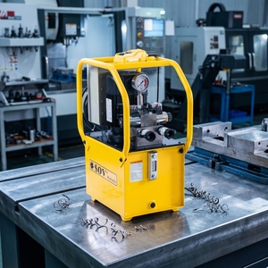 Bomba de pistón hidráulica de 700 bar y 2.2 kW con solenoide para cilindros hidráulicos de doble efecto, herramientas y unidades de potencia SDB-220 - Product Image 1