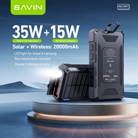 BAVIN mejor calidad más potente PC1197 20000mAh Solar 35W Solaire cargador portátil banco de energía