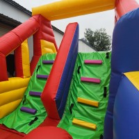 Parcours d'obstacles gonflable DFRL en PVC durable de 0,55 mm, qualité commerciale, château gonflable combiné avec toboggan, idéal pour la location événementielle, garantie 3 ans