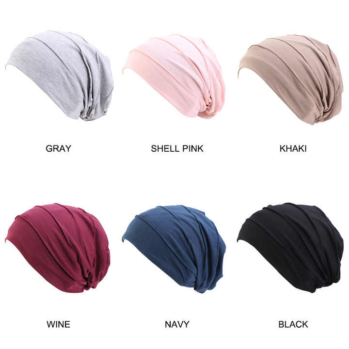 Chemo Cap 6-Pack Cotton Chemo Hats For Women - Stretchy Turban Head Wraps & Beanies For Cancer Patients Chemo Turban
