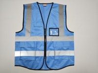 Gilet et vestes de sécurité réfléchissants pour hommes 100% polyester, multi-poches, fermeture éclair, vêtements haute visibilité