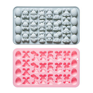 Moldes de Silicona para Pastel con Diseño de Conejo, Reutilizables, de Grado Alimenticio, Lindos Moldes Magnéticos de Silicona para Chocolate, Dulces y Hielo - Product Image 1