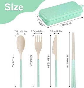 Custom LOGO Collapsible Reusable Utensils <b>Set</b> with Case Portable Include Spoon Knife Forks Chopsticks Travel Picnic Camping - Product Image 2