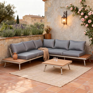 Conjunto de Muebles de Jardín de Lujo Nórdico Toscano, Seccional de Esquina, con Estructura de Aluminio, Cojines Personalizables, Ratán PE - Product Image 1
