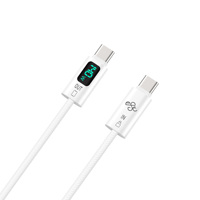 Câble USB-C à affichage numérique 140W, vente en gros d'usine, charge rapide, câble tressé en nylon Type-C vers Type-C, prise en charge du logo personnalisé